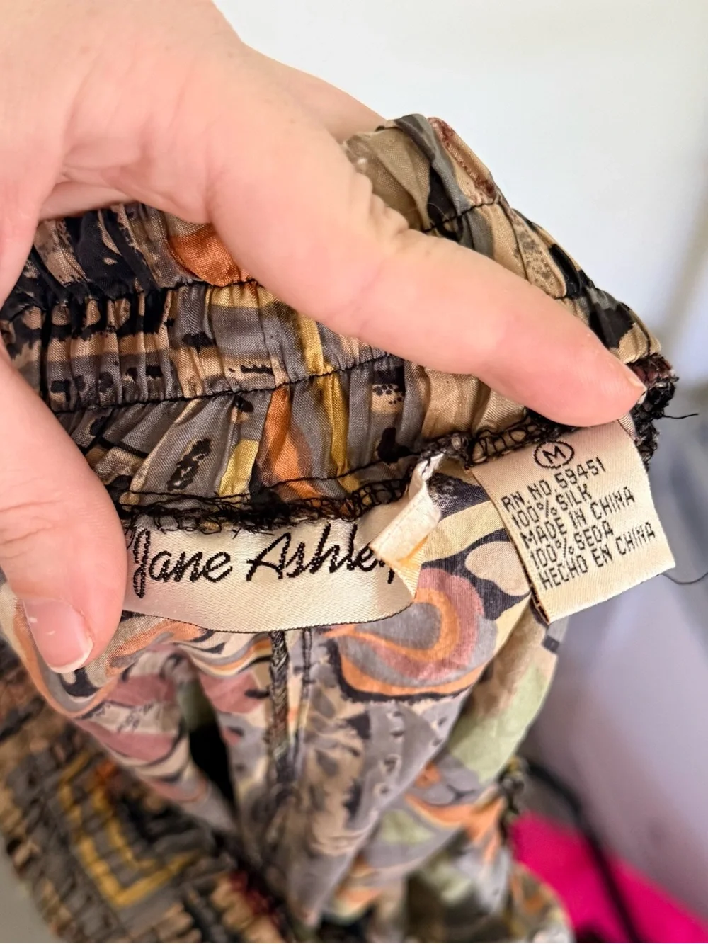 Vintage 90s 100% Silk Abstract Print Matching Lounge Set | Jane Ashley